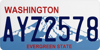 WA license plate AYZ2578