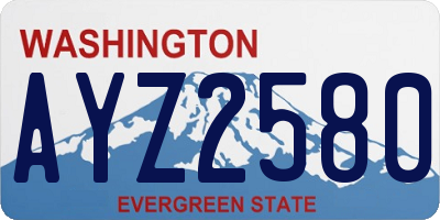 WA license plate AYZ2580