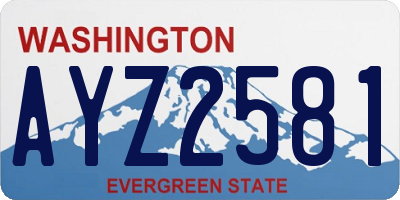 WA license plate AYZ2581