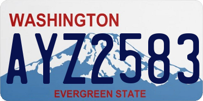 WA license plate AYZ2583