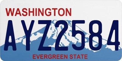 WA license plate AYZ2584