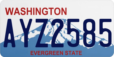 WA license plate AYZ2585