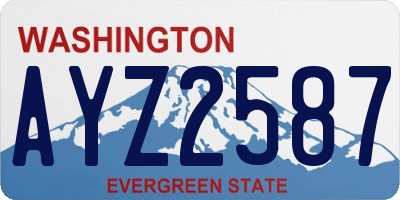 WA license plate AYZ2587