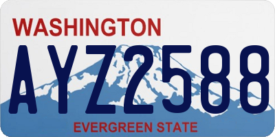 WA license plate AYZ2588