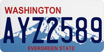 WA license plate AYZ2589