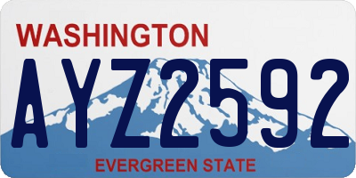 WA license plate AYZ2592