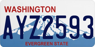 WA license plate AYZ2593