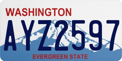 WA license plate AYZ2597