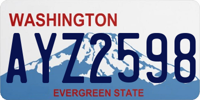 WA license plate AYZ2598