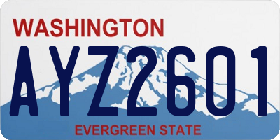 WA license plate AYZ2601