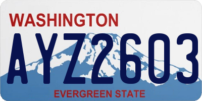 WA license plate AYZ2603