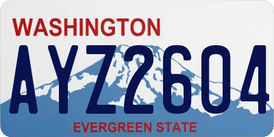 WA license plate AYZ2604