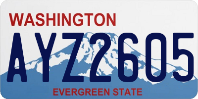 WA license plate AYZ2605