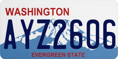 WA license plate AYZ2606