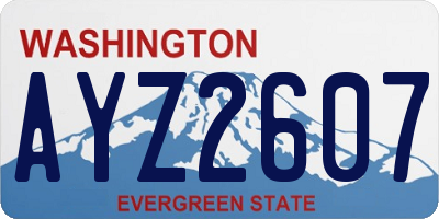 WA license plate AYZ2607