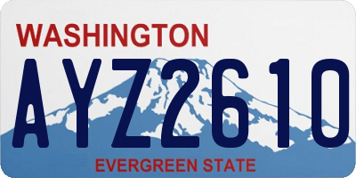 WA license plate AYZ2610