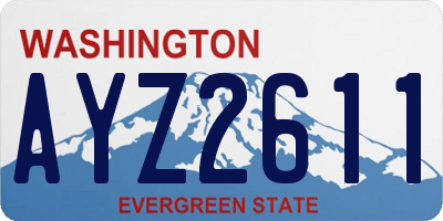 WA license plate AYZ2611