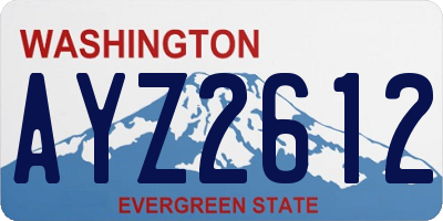 WA license plate AYZ2612