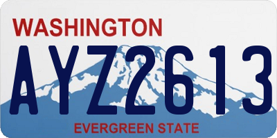 WA license plate AYZ2613