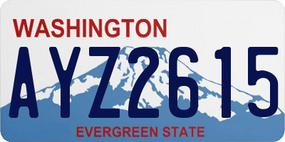 WA license plate AYZ2615