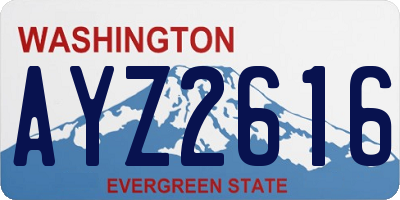 WA license plate AYZ2616