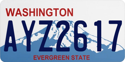 WA license plate AYZ2617