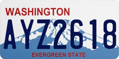 WA license plate AYZ2618