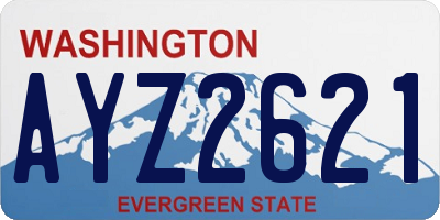 WA license plate AYZ2621