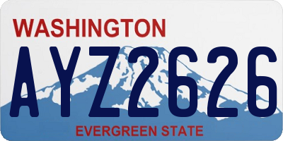 WA license plate AYZ2626