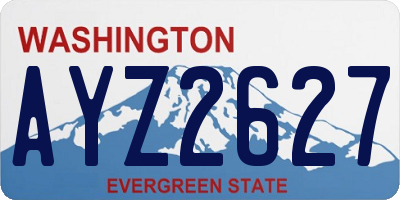 WA license plate AYZ2627