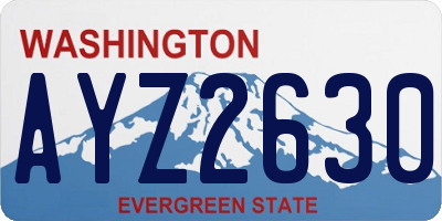 WA license plate AYZ2630