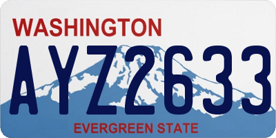 WA license plate AYZ2633