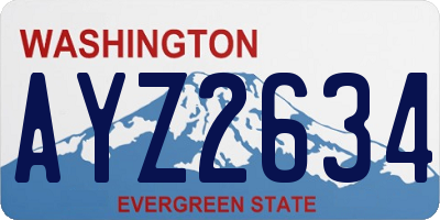 WA license plate AYZ2634