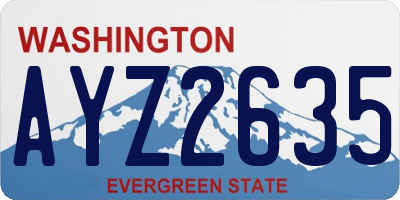 WA license plate AYZ2635