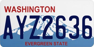 WA license plate AYZ2636