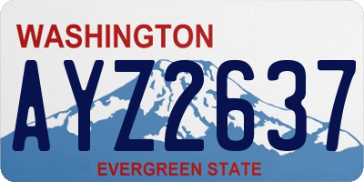 WA license plate AYZ2637