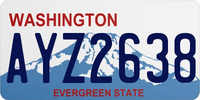 WA license plate AYZ2638