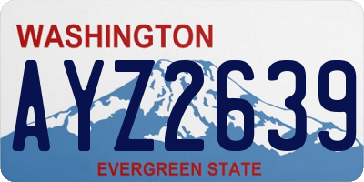 WA license plate AYZ2639