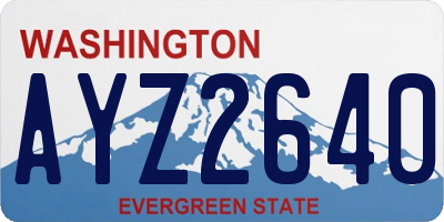 WA license plate AYZ2640