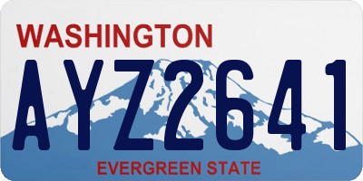 WA license plate AYZ2641