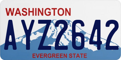 WA license plate AYZ2642