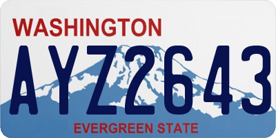 WA license plate AYZ2643