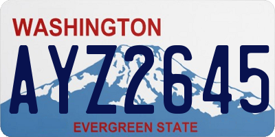 WA license plate AYZ2645