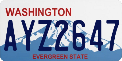 WA license plate AYZ2647