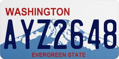 WA license plate AYZ2648