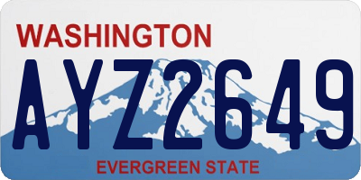 WA license plate AYZ2649