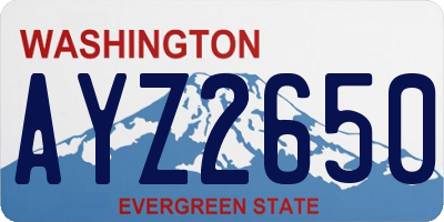 WA license plate AYZ2650