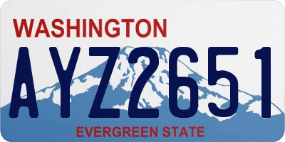 WA license plate AYZ2651