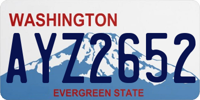 WA license plate AYZ2652