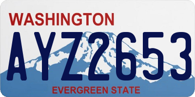 WA license plate AYZ2653